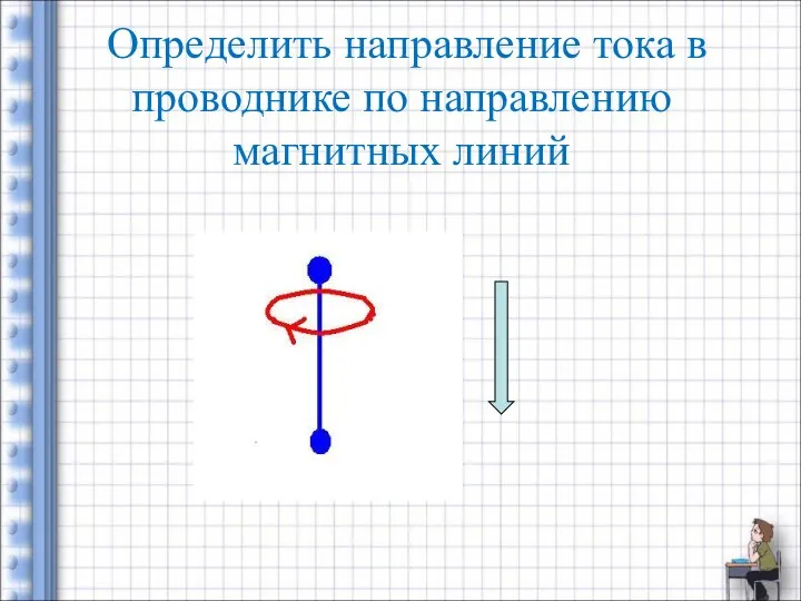 Определить направление тока в проводнике по направлению магнитных линий