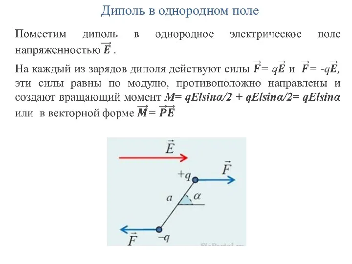 Диполь в однородном поле