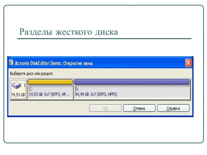 Разделы жесткого диска