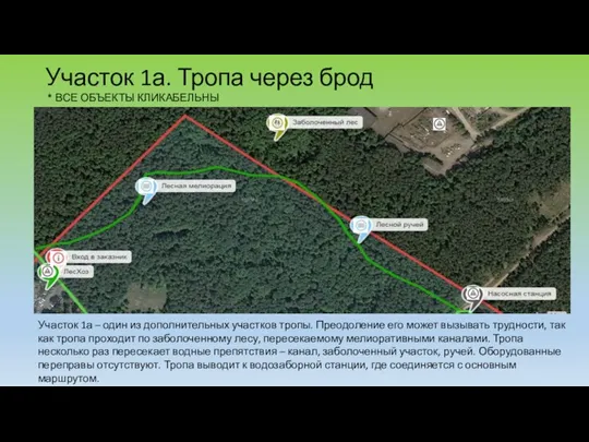 Участок 1а. Тропа через брод * ВСЕ ОБЪЕКТЫ КЛИКАБЕЛЬНЫ Участок 1а