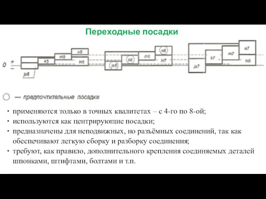 Переходные посадки применяются только в точных квалитетах – с 4-го по