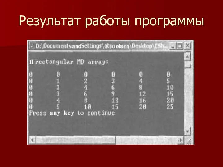 Результат работы программы