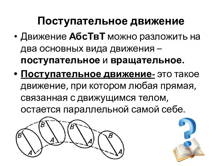 Поступательное движение Движение АбсТвТ можно разложить на два основных вида движения