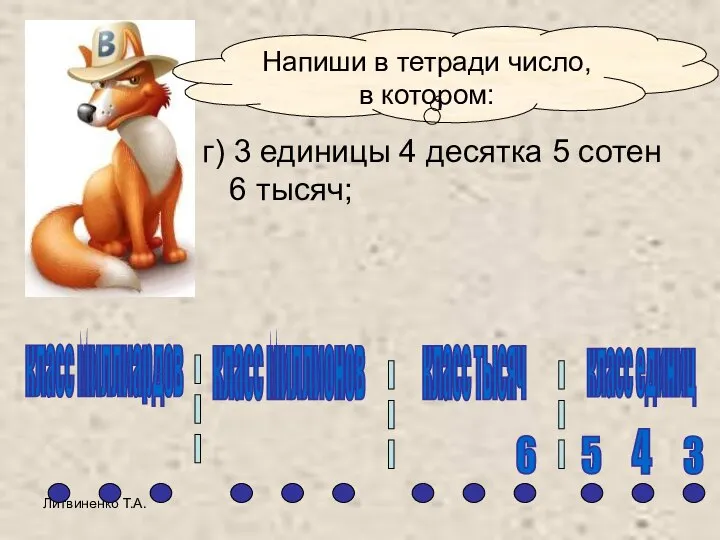 Литвиненко Т.А. Напиши в тетради число, в котором: г) 3 единицы