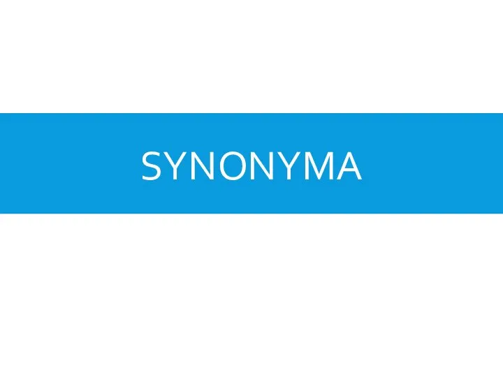 SYNONYMA