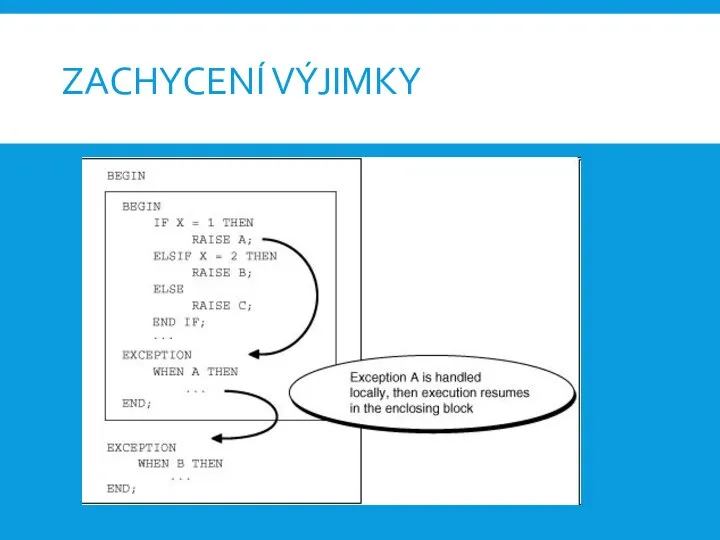 ZACHYCENÍ VÝJIMKY