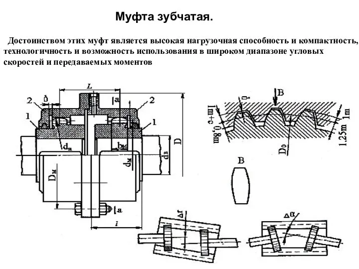 Муфта зубчатая. Достоинством этих муфт является высокая нагрузочная способность и компактность,