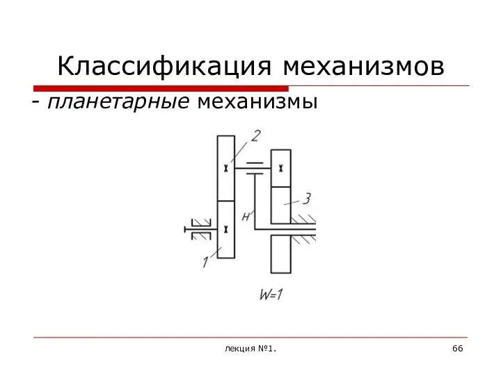 Классификация механизмов - планетарные механизмы лекция №1.