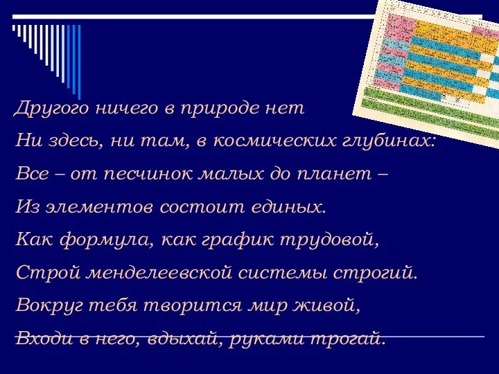 Другого ничего в природе нет Ни здесь, ни там, в космических