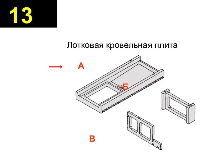 Лотковая кровельная плита А Б В 13