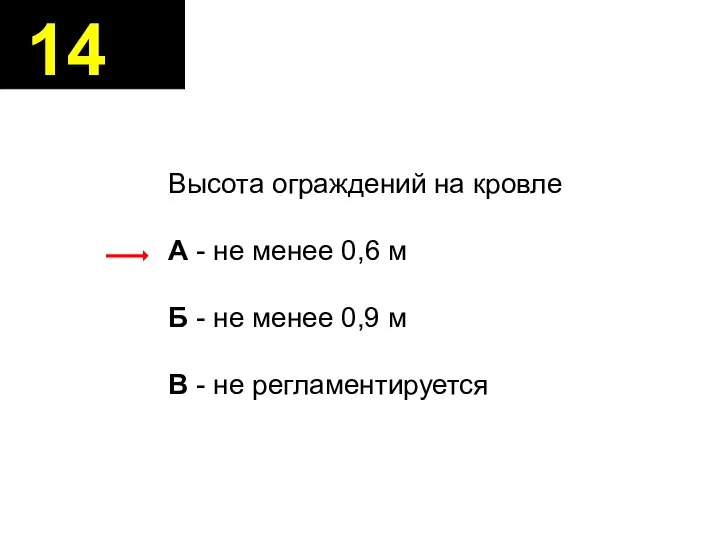 Высота ограждений на кровле А - не менее 0,6 м Б