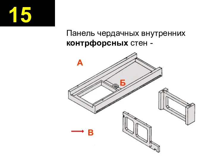 Панель чердачных внутренних контрфорсных стен - А Б В 15