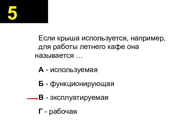 Если крыша используется, например, для работы летнего кафе она называется …