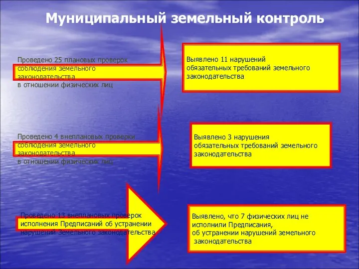 Муниципальный земельный контроль Выявлено 11 нарушений обязательных требований земельного законодательства Выявлено