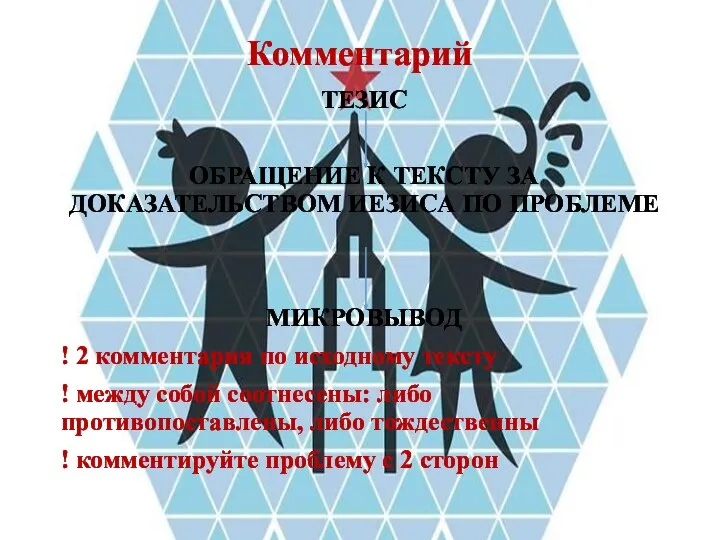 Комментарий ТЕЗИС ОБРАЩЕНИЕ К ТЕКСТУ ЗА ДОКАЗАТЕЛЬСТВОМ ИЕЗИСА ПО ПРОБЛЕМЕ МИКРОВЫВОД