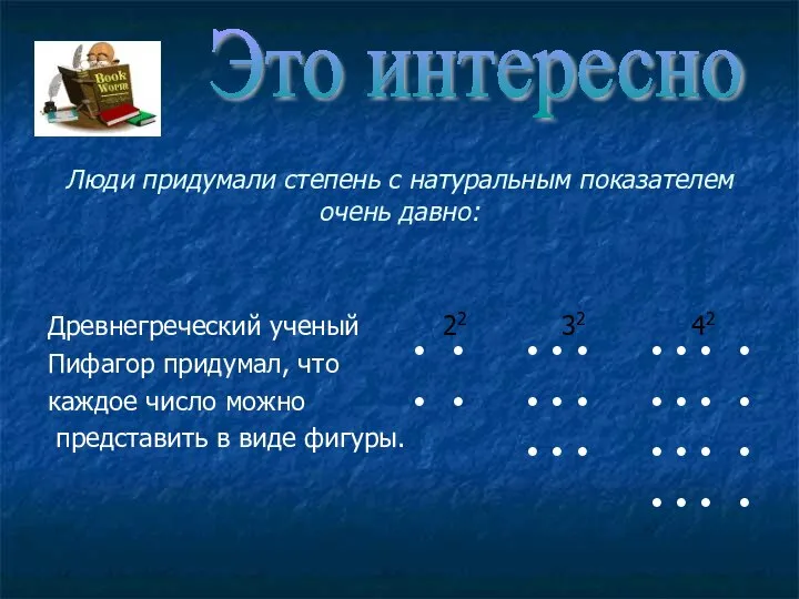 Люди придумали степень с натуральным показателем очень давно: Древнегреческий ученый 22