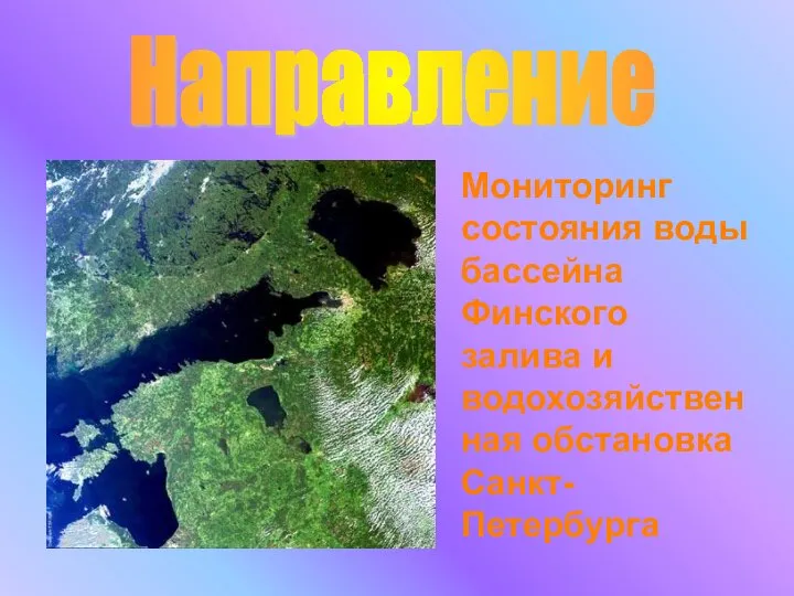 Направление Мониторинг состояния воды бассейна Финского залива и водохозяйственная обстановка Санкт-Петербурга