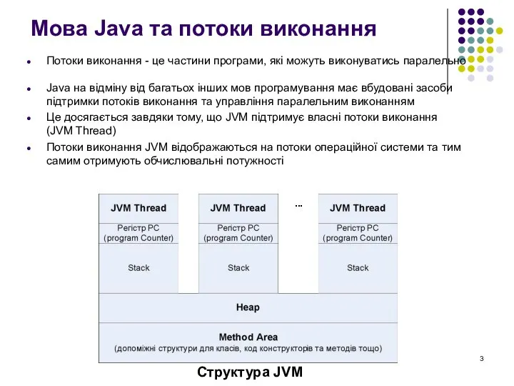 Мова Java та потоки виконання Потоки виконання - це частини програми,