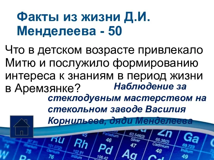 Факты из жизни Д.И. Менделеева - 50 Что в детском возрасте