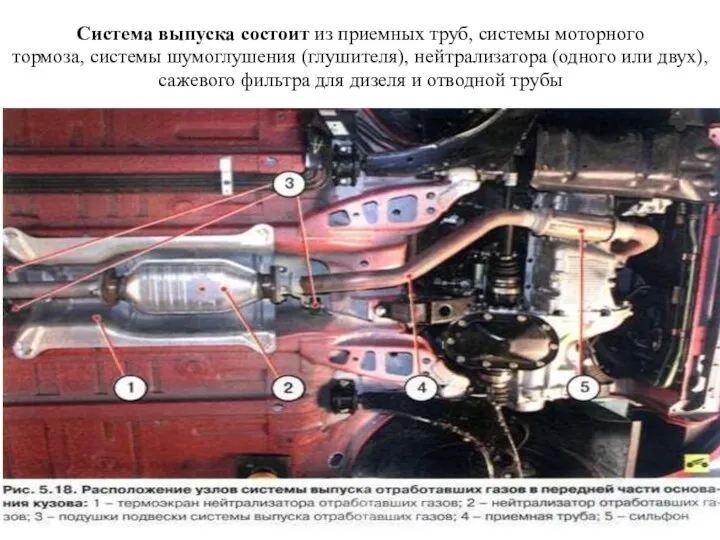 Система выпуска состоит из приемных труб, системы моторного тормоза, системы шумоглушения