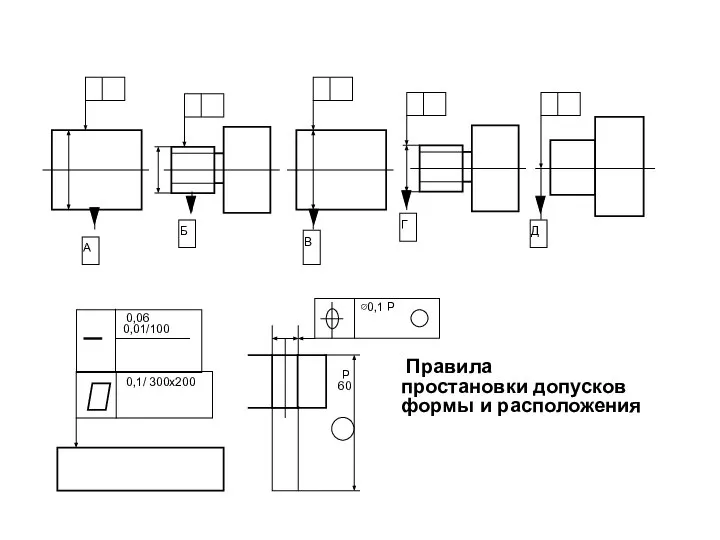 А Б В Г Д 0,06 0,01/100 0,1/ 300х200 ∅0,1 Р