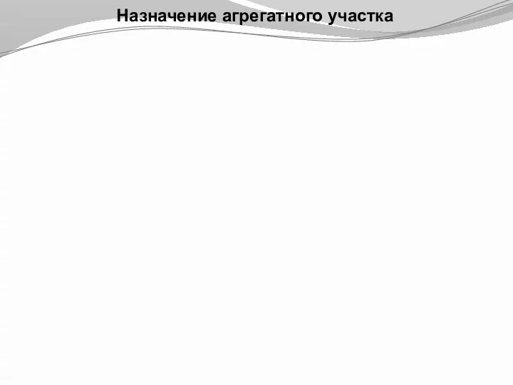 Назначение агрегатного участка