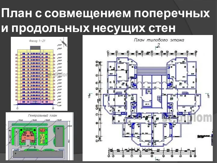 План с совмещением поперечных и продольных несущих стен