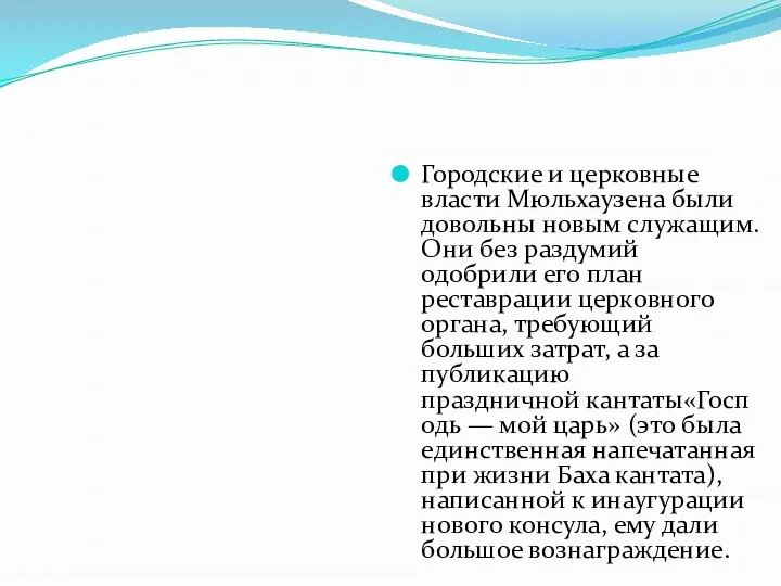 Городские и церковные власти Мюльхаузена были довольны новым служащим. Они без