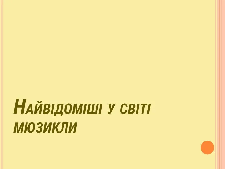 Найвідоміші у світі мюзикли