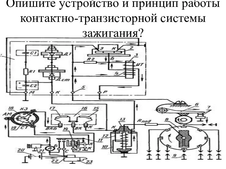 Опишите устройство и принцип работы контактно-транзисторной системы зажигания?