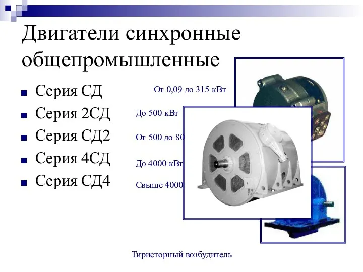 Двигатели синхронные общепромышленные Серия СД Серия 2СД Серия СД2 Серия 4СД