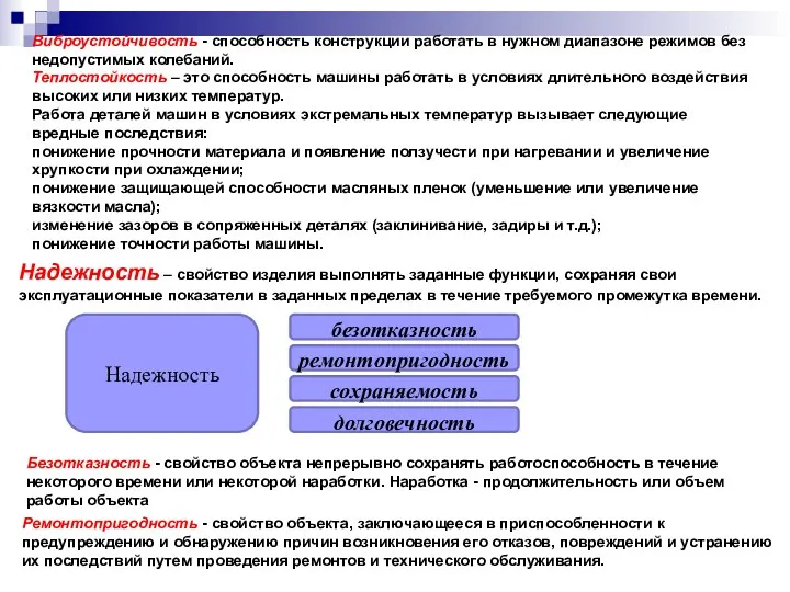 Виброустойчивость - способность конструкции работать в нужном диапазоне режимов без недопустимых