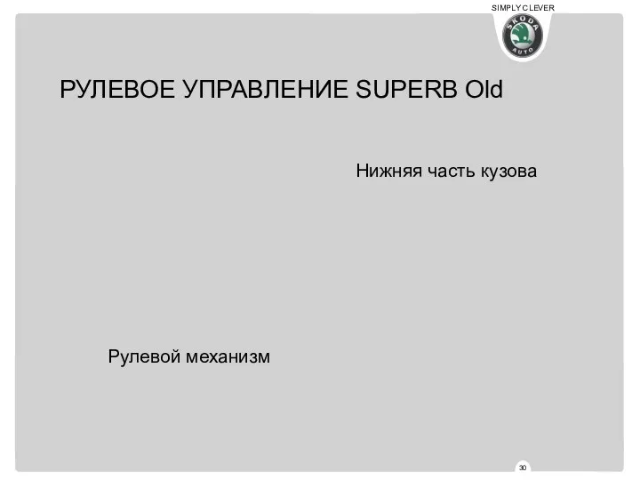 РУЛЕВОЕ УПРАВЛЕНИЕ SUPERB Old Рулевой механизм Нижняя часть кузова