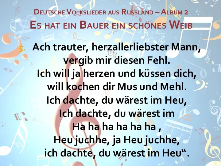 Deutsche Volkslieder aus Russland – Album 2 Es hat ein Bauer