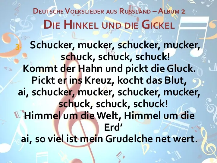 Deutsche Volkslieder aus Russland – Album 2 Die Hinkel und die