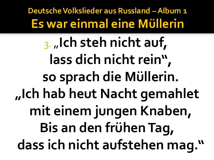 Deutsche Volkslieder aus Russland – Album 1 Es war einmal eine