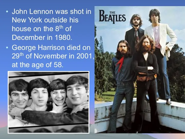 John Lennon was shot in New York outside his house on