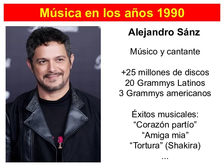 Alejandro Sánz Música en los años 1990 Músico y cantante +25