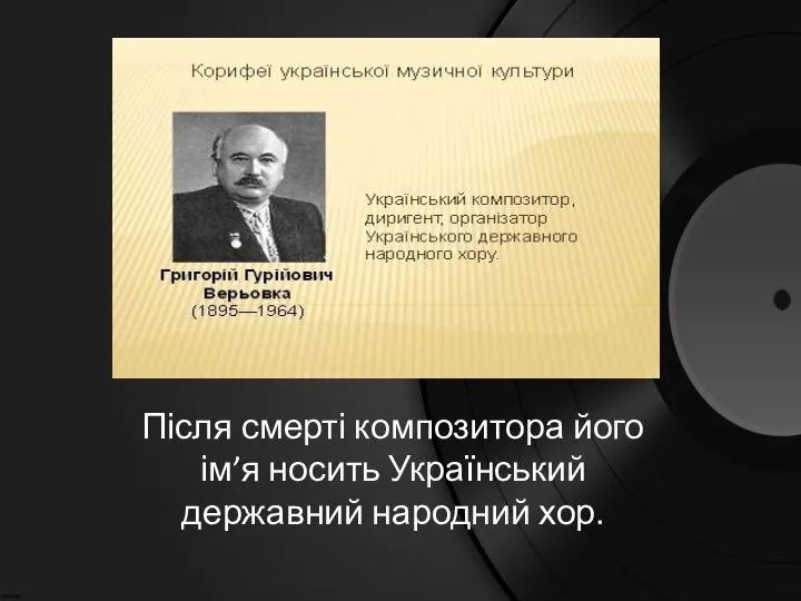 Після смерті композитора його ім’я носить Український державний народний хор.