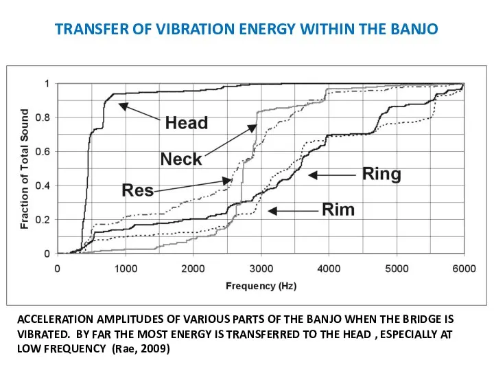 TRANSFER OF VIBRATION ENERGY WITHIN THE BANJO ACCELERATION AMPLITUDES OF VARIOUS