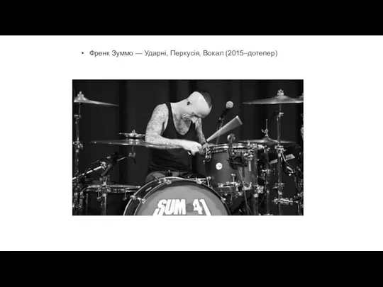 Френк Зуммо — Ударні, Перкусія, Вокал (2015–дотепер)