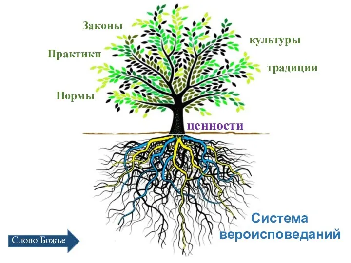 Законы культуры Практики традиции Нормы ценности Система вероисповеданий Слово Божье