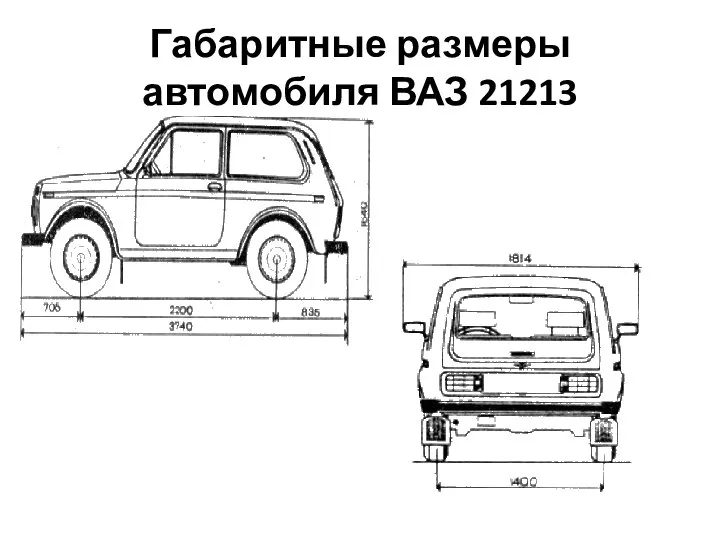 Габаритные размеры автомобиля ВАЗ 21213