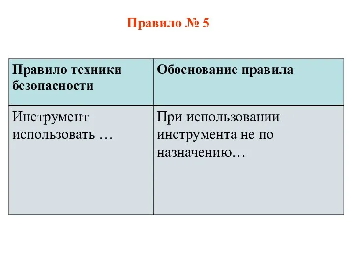 Правило № 5