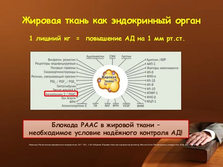 1 лишний кг = повышение АД на 1 мм рт.ст. Жировая