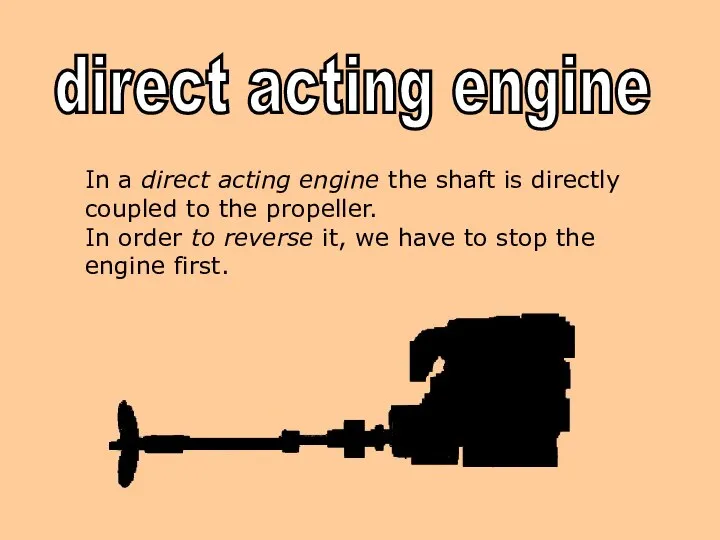 In a direct acting engine the shaft is directly coupled to