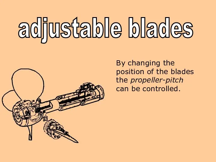 SOUND By changing the position of the blades the propeller-pitch can be controlled. adjustable blades