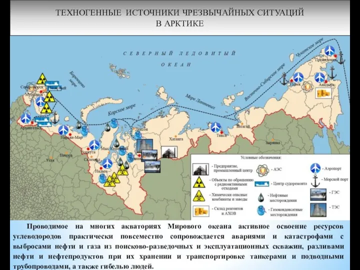 ТЕХНОГЕННЫЕ ИСТОЧНИКИ ЧРЕЗВЫЧАЙНЫХ СИТУАЦИЙ В АРКТИКЕ Проводимое на многих акваториях Мирового