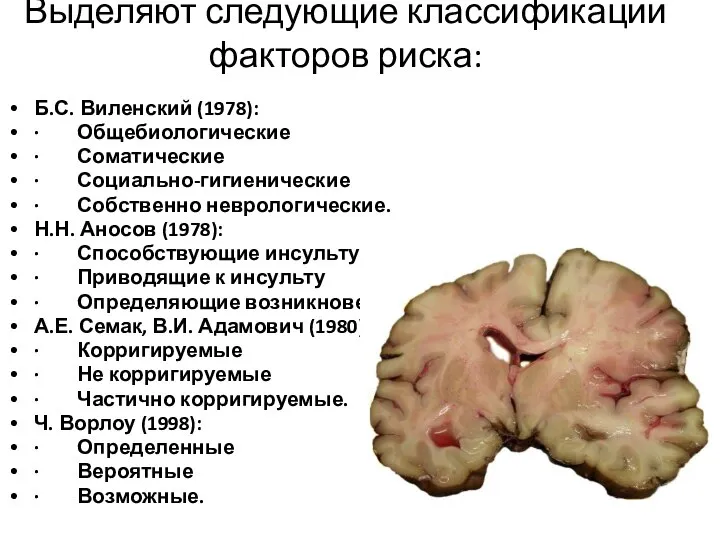 Выделяют следующие классификации факторов риска: Б.С. Виленский (1978): · Общебиологические ·