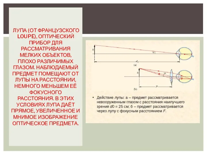 ЛУПА (ОТ ФРАНЦУЗСКОГО LOUPE), ОПТИЧЕСКИЙ ПРИБОР ДЛЯ РАССМАТРИВАНИЯ МЕЛКИХ ОБЪЕКТОВ, ПЛОХО